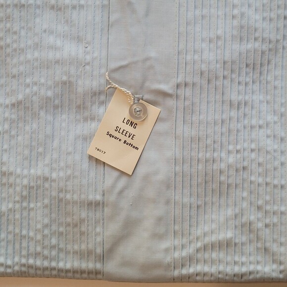 VTG Lady Manhattan Sz 12 S Blue Collar Pleat Long Sleeve Button Dura Smooth READ - Picture 11 of 16